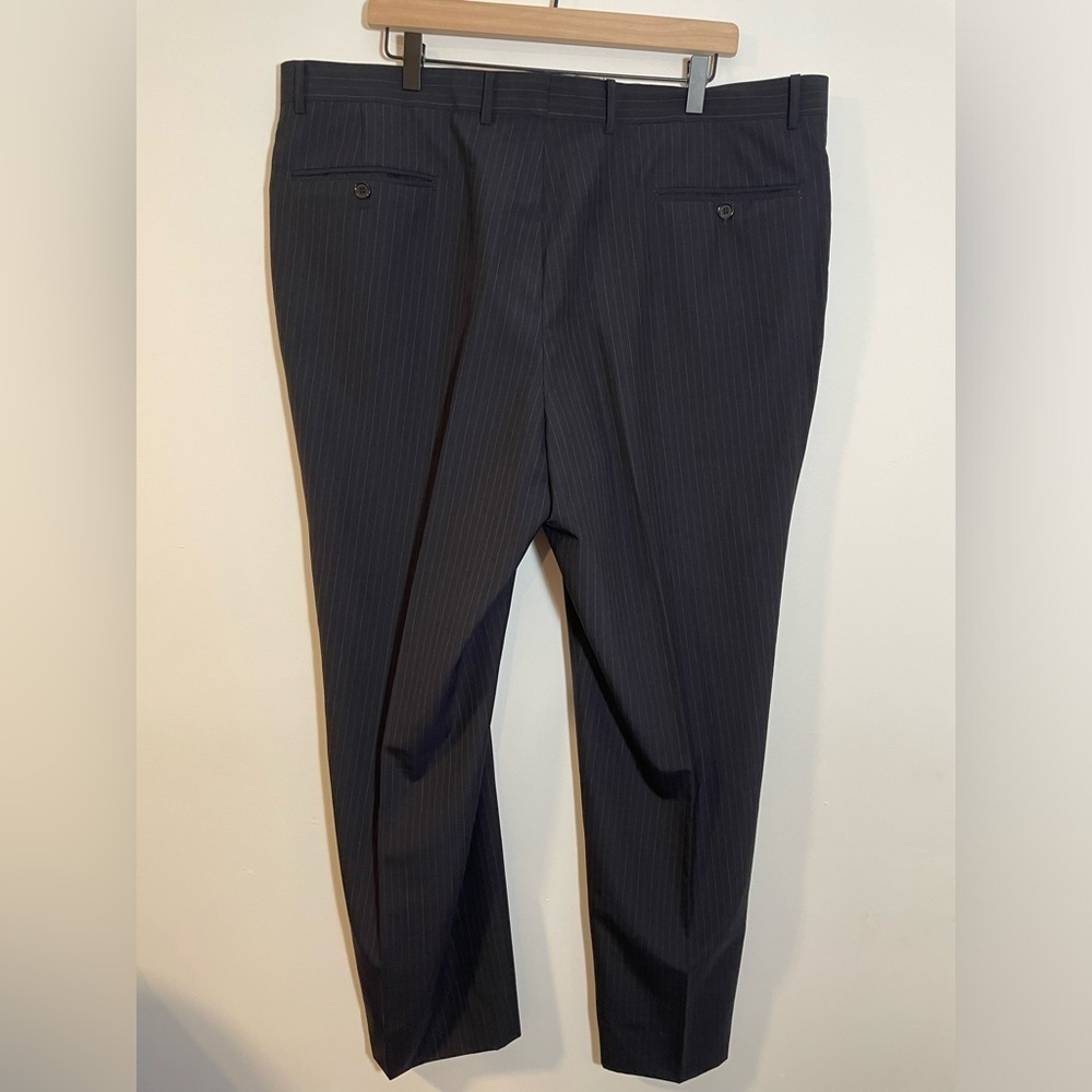 Ezra K Signature Gold Super 120’s Wool Suit Blue Jacket 46L Pants 40L Italy EUC - Picture 7 of 16